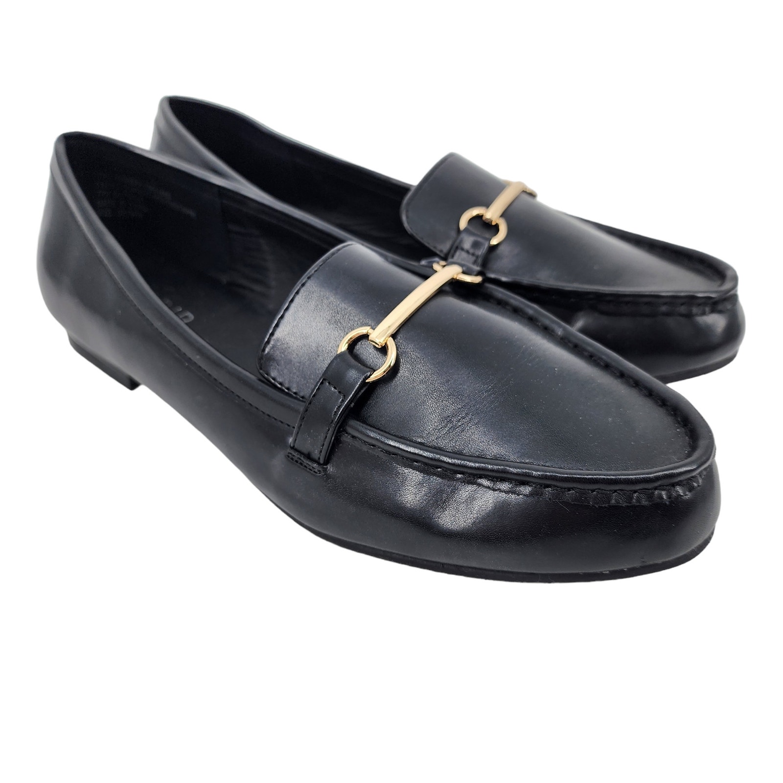 Torrid Faux Black Round Toe Leather Loafer Shoes Size 9ww Extra Wide Width